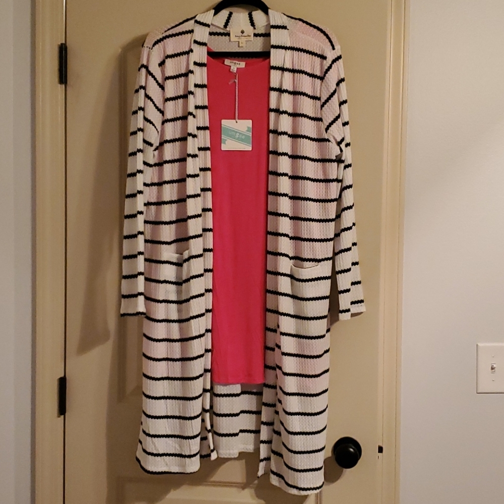 NWT knee length cardigan and tunic